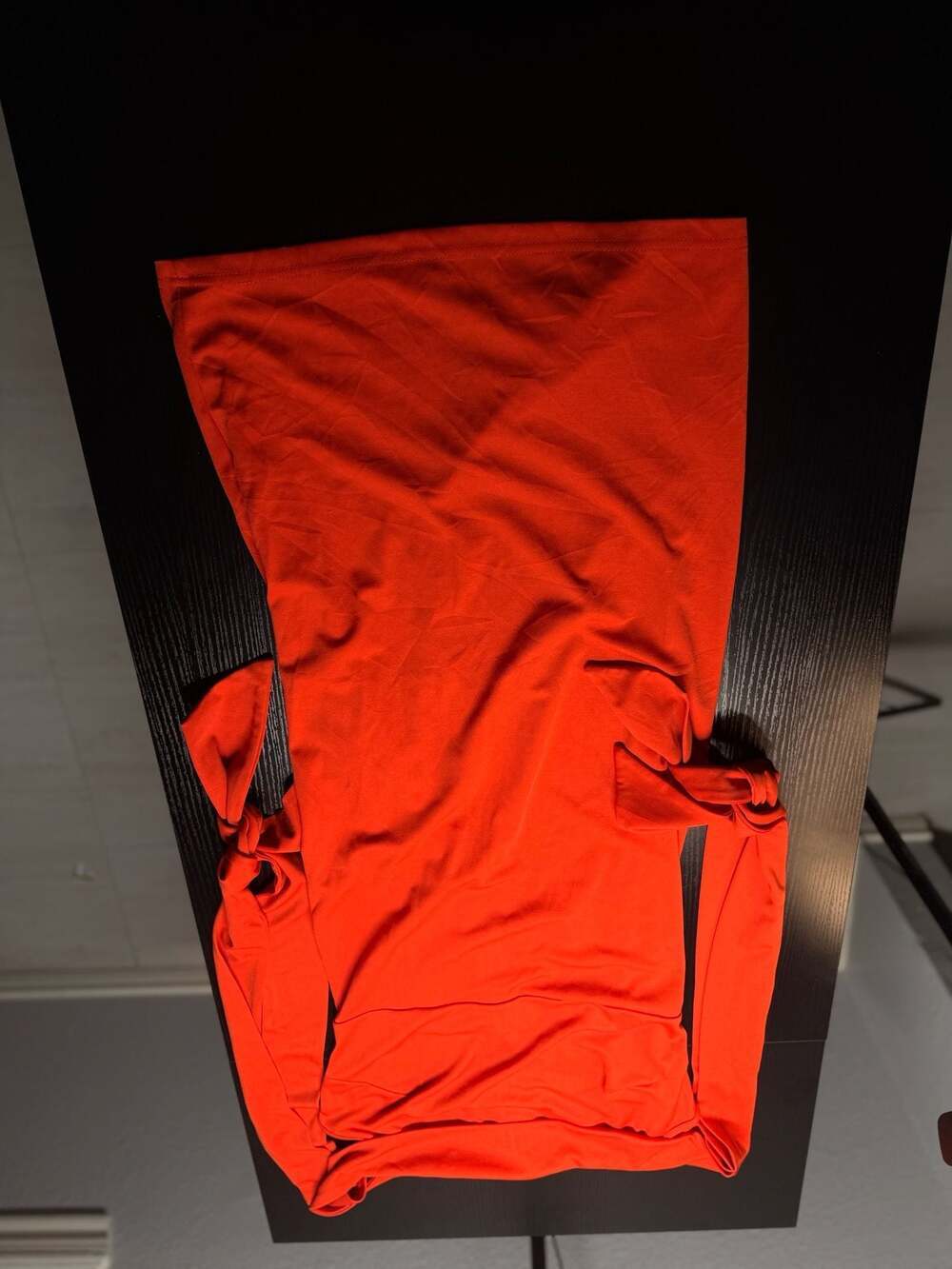 Stylewe Off-Shoulder Tie-Sleeve Orange Midi Dress with Slit